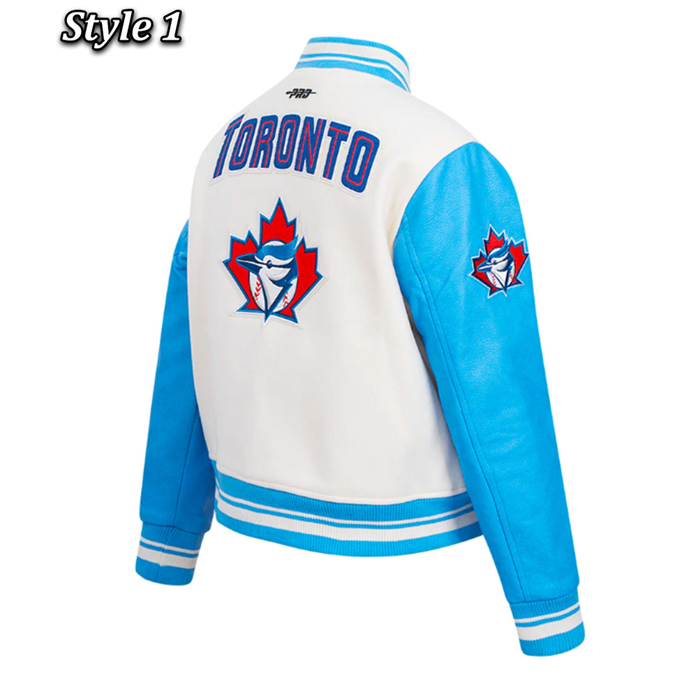 Retro Classic Rib Toronto Blue Jays Varsity Jacket - Image 7