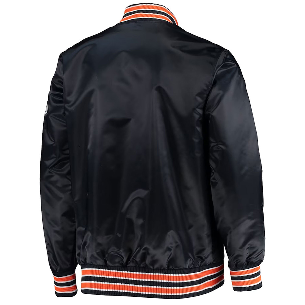 Black The Diamond Chicago Bears Retro Satin Jacket - Image 2