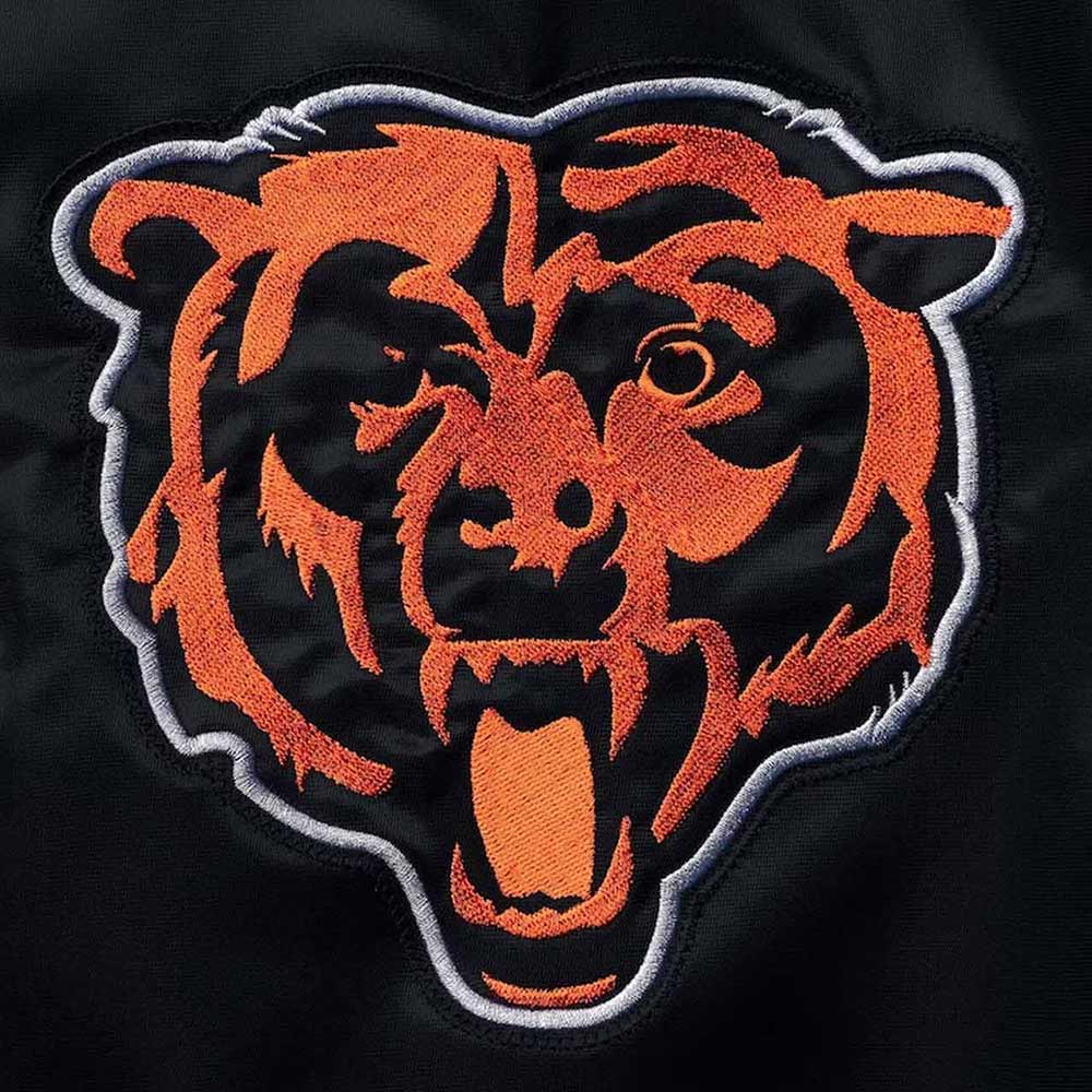 Black The Diamond Chicago Bears Retro Satin Jacket - Image 4