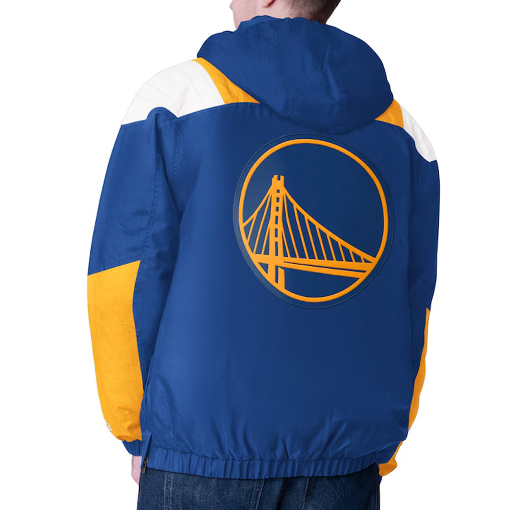 Royal/Gold Golden State Warriors Charger Half-Zip Pullover Jacket - Image 2