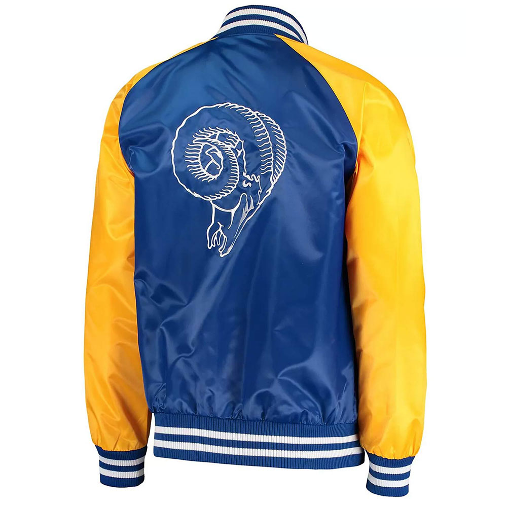 Royal/Gold LA Rams Lead-Off Satin Varsity Jacket - Image 2