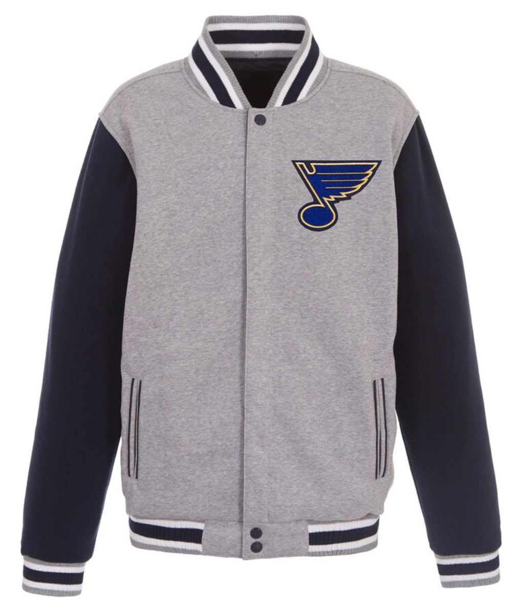 St. Louis Blues Varsity Royal/Gray Wool Jacket - Image 2