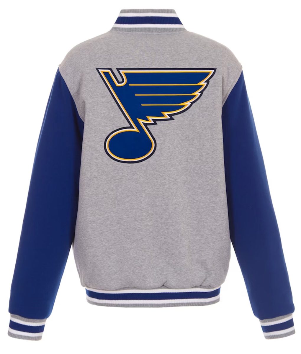 St. Louis Blues Varsity Royal/Gray Wool Jacket - Image 3