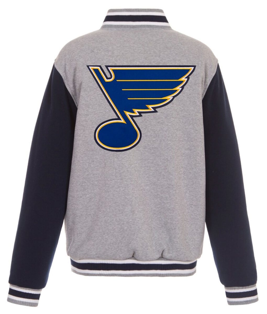 St. Louis Blues Varsity Royal/Gray Wool Jacket - Image 4