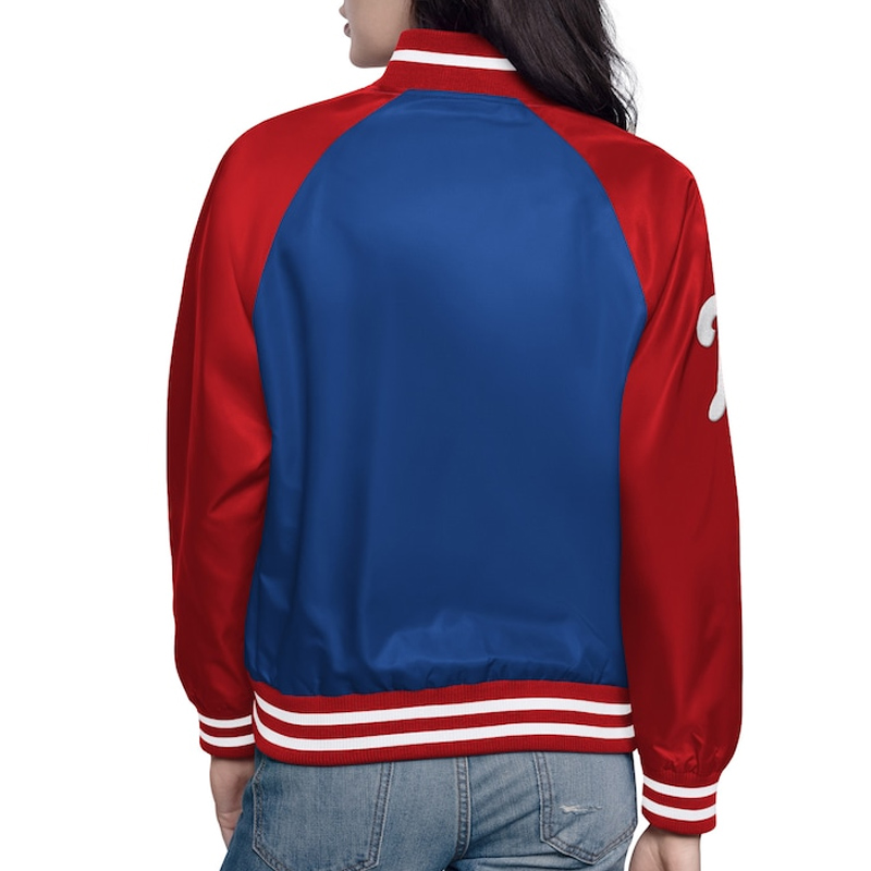 Royal/Red Philadelphia Phillies Home Run Varsity Satin Jacket - Image 2