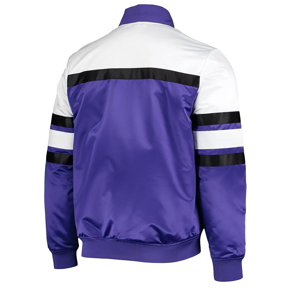 Sacramento Kings Hardwood Classics Script Purple Satin Jacket - Image 2