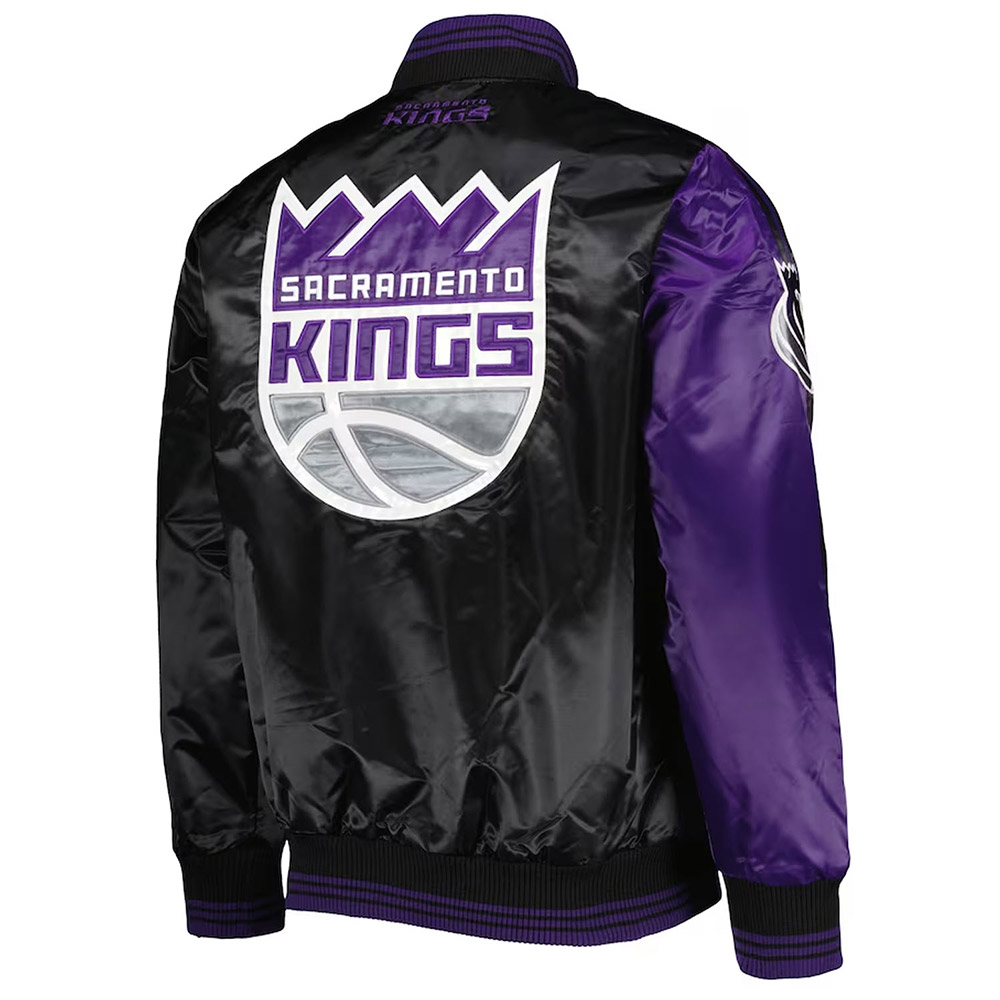 Sacramento Kings Purple/Black Fast Break Satin Jacket - Image 2