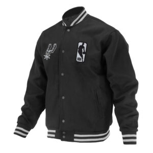 San Antonio Spurs Logoman Shadow Black Varsity Jacket