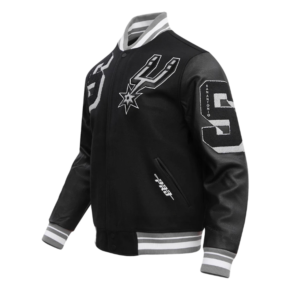 San Antonio Spurs Mashup Classic Rib Varsity Jacket - Image 3