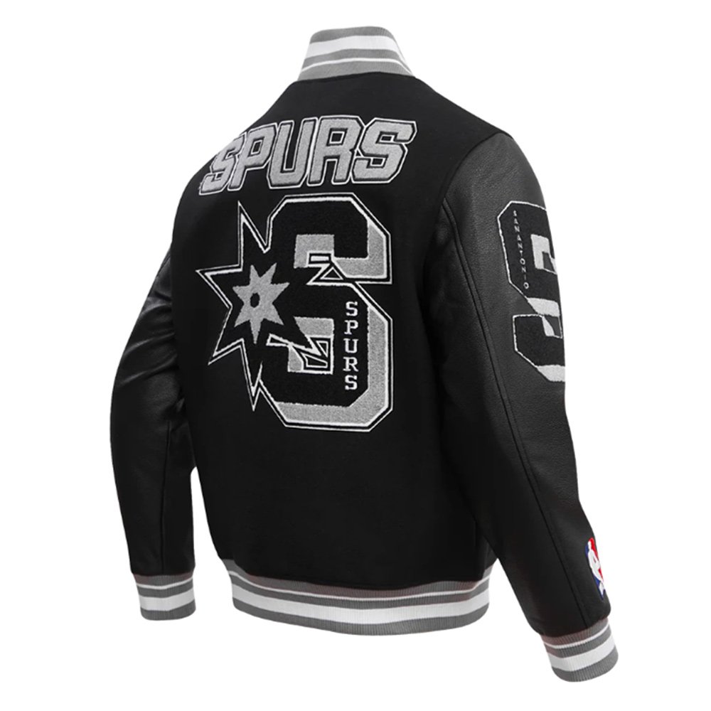 San Antonio Spurs Mashup Classic Rib Varsity Jacket - Image 4