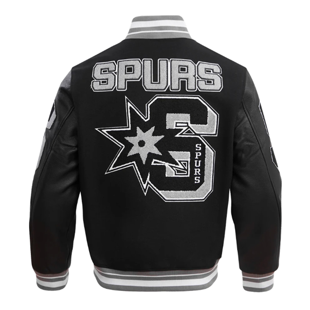 San Antonio Spurs Mashup Classic Rib Varsity Jacket - Image 2