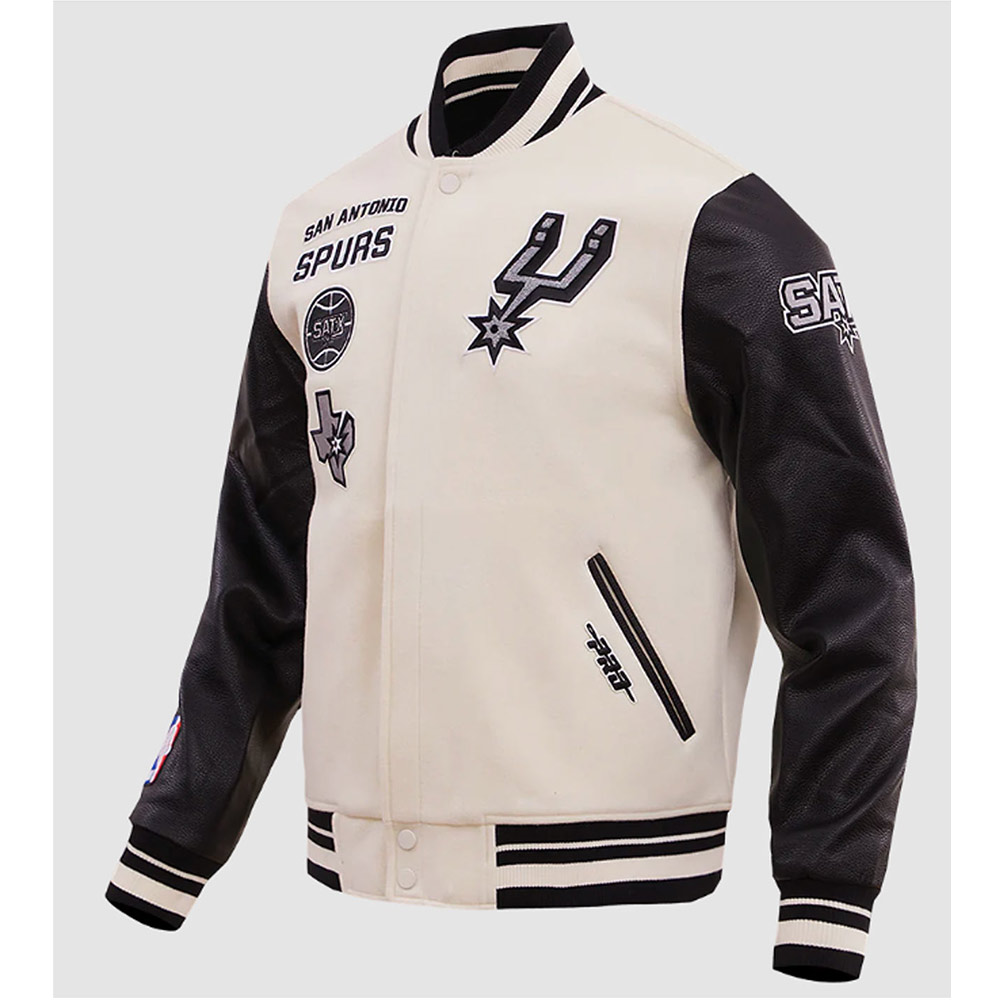 San Antonio Spurs Retro Classic Rib Varsity Jacket - Image 5