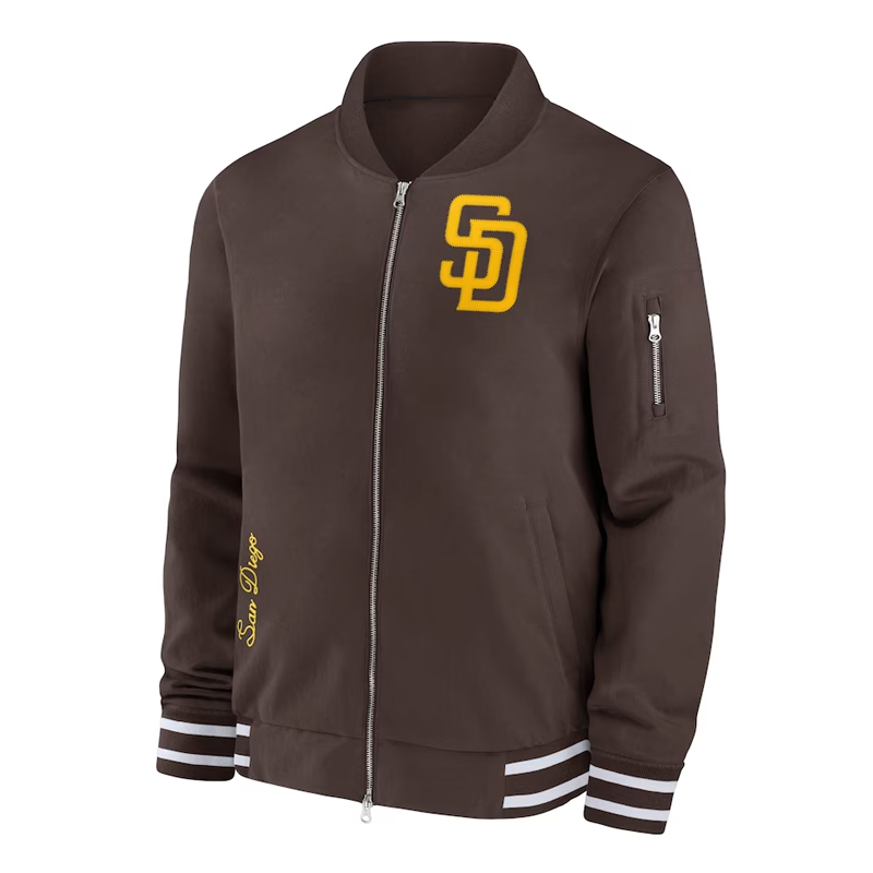 San Diego Padres Full-Zip Brown Bomber Jacket