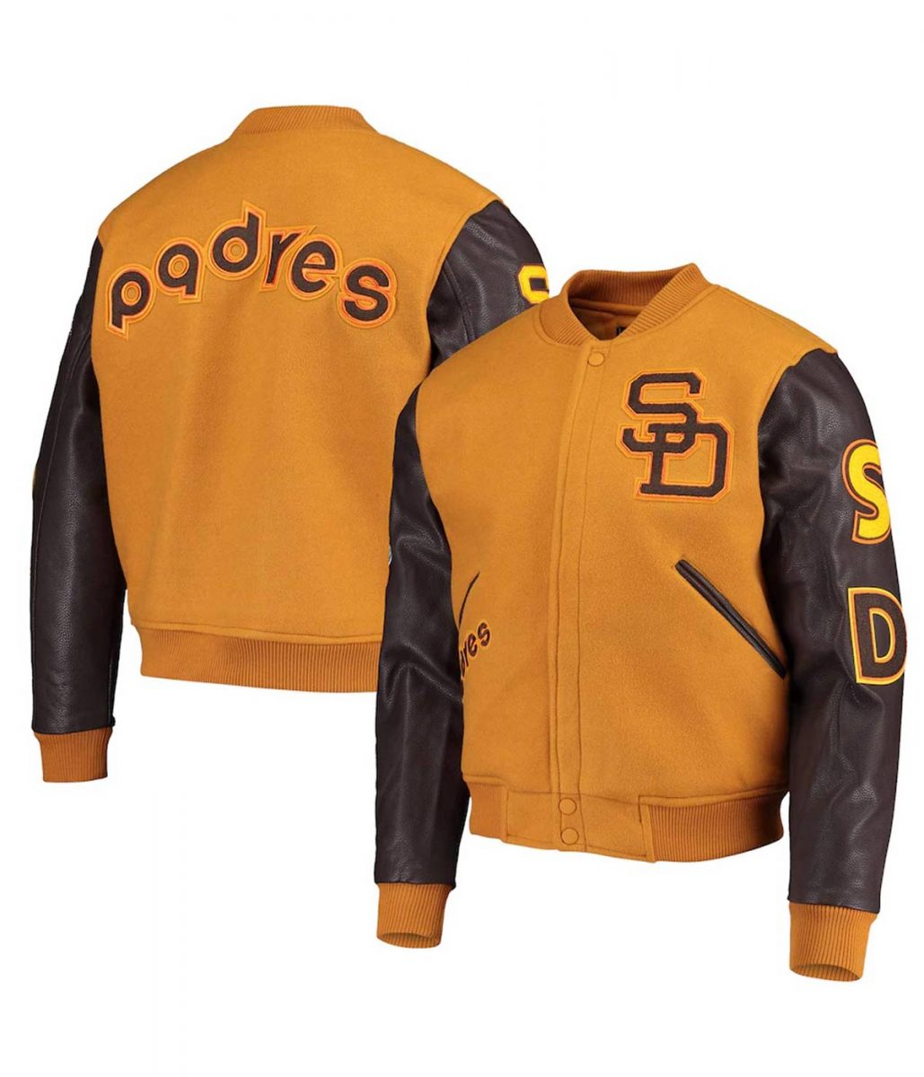 Logo San Diego Padres Full-Zip Varsity Orange/Yellow Jacket - Image 6