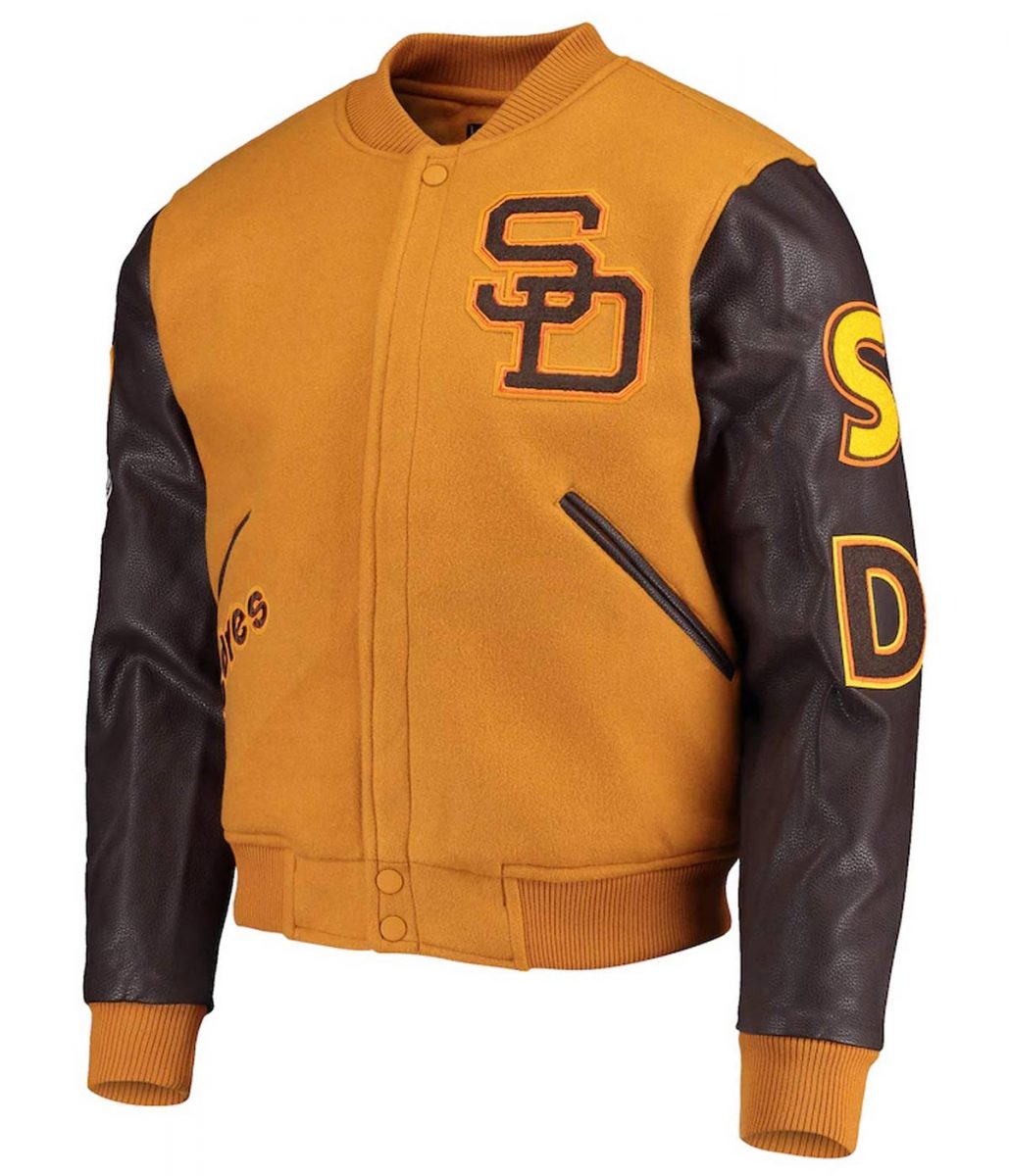 Logo San Diego Padres Full-Zip Varsity Orange/Yellow Jacket - Image 2