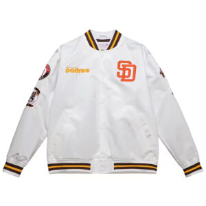 San Diego Padres City Collection White Varsity Satin Jacket