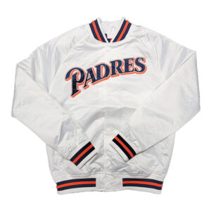 San Diego Padres White Lightweight Satin Jacket