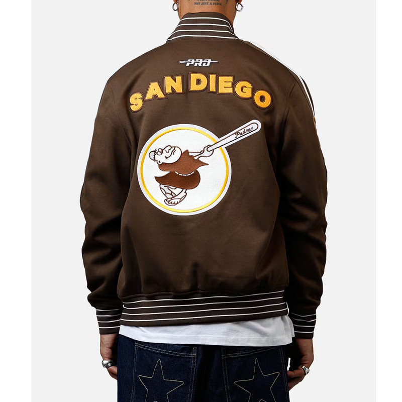 San Diego Padres Logo Game Day Brown Jacket - Image 2