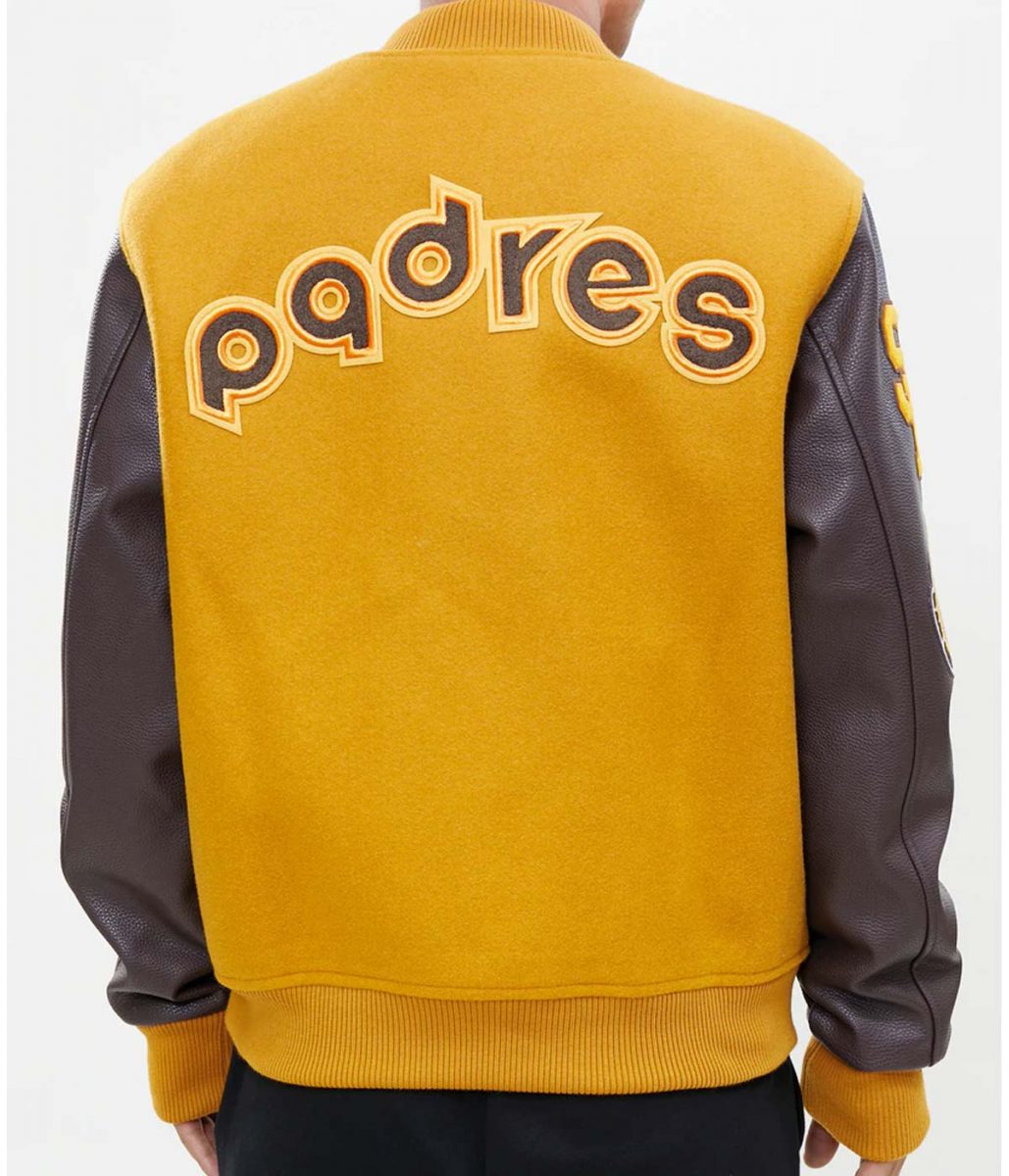 Logo San Diego Padres Full-Zip Varsity Orange/Yellow Jacket - Image 3