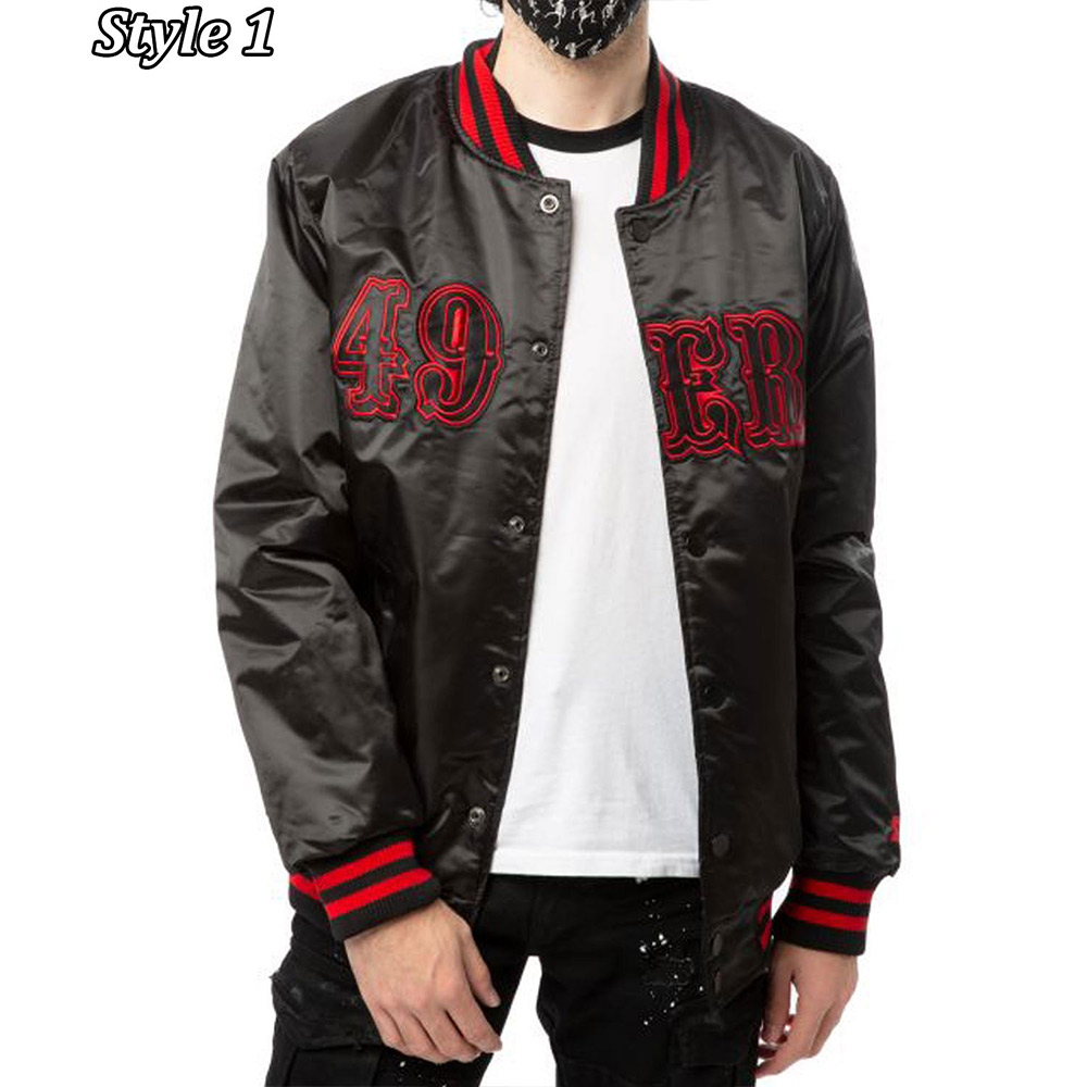 San Francisco 49ers Starter Satin Black Jacket - Image 2