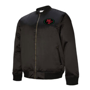 San Francisco 49ers Excellence Black Full-Zip Satin Jacket