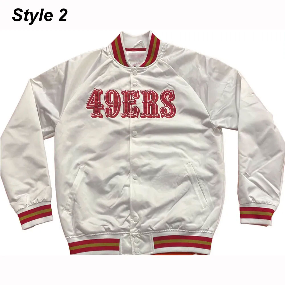 San Francisco 49ers Lightweight Black Satin Jacket - Image 2