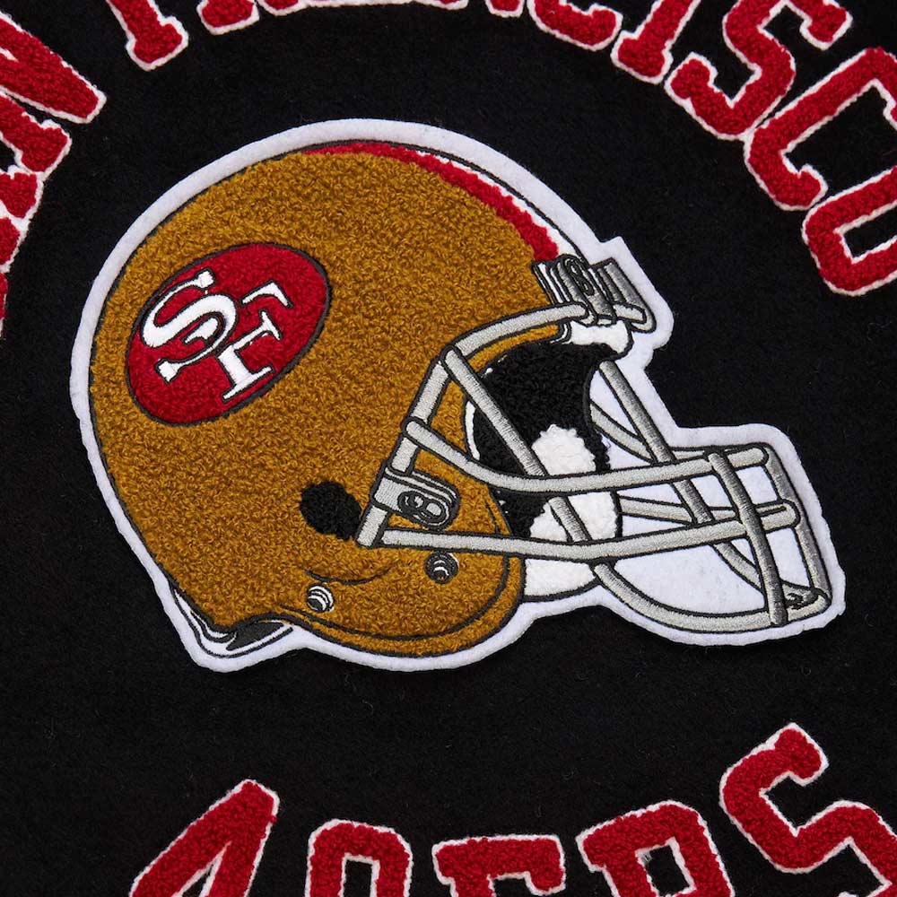 San Francisco 49ers Blackout Vintage Logo Varsity Jacket - Image 5