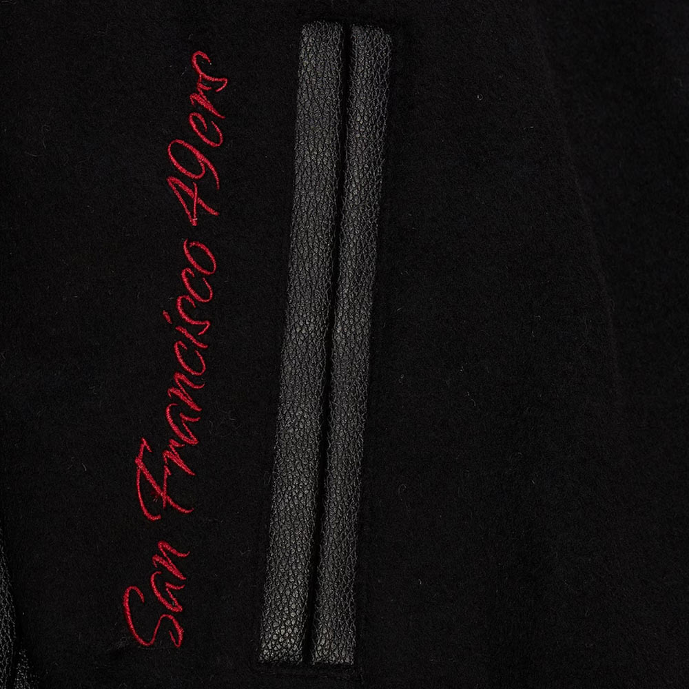 San Francisco 49ers Blackout Vintage Logo Varsity Jacket - Image 6