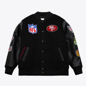 San Francisco 49ers Blackout Vintage Logo Varsity Jacket