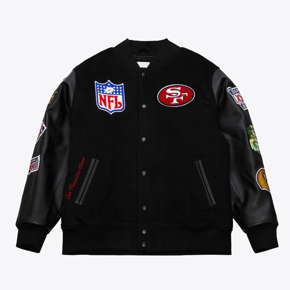 San Francisco 49ers Blackout Vintage Logo Varsity Jacket