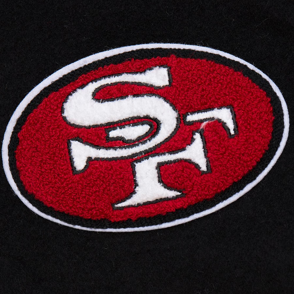 San Francisco 49ers Blackout Vintage Logo Varsity Jacket - Image 8