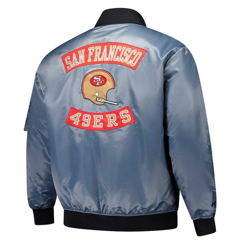 San Francisco 49ers Charcoal Bomber Full-Zip Jacket - Image 2