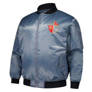 San Francisco 49ers Charcoal Bomber Full-Zip Jacket