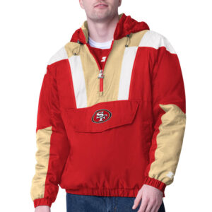 Scarlet San Francisco 49ers Charger Half-Zip Pullover Jacket
