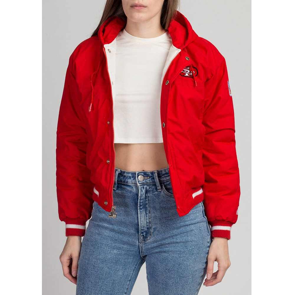 San Francisco 49ers Cropped Hooded Jacket - Image 3