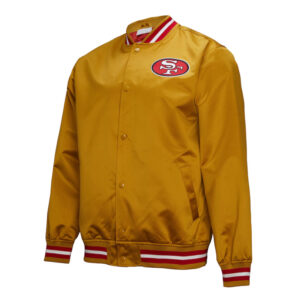 San Francisco 49ers Double Down Gold Satin Jacket