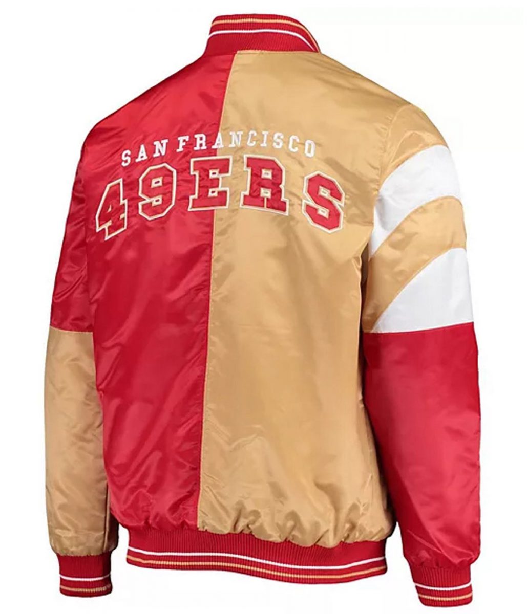 San Francisco 49ers 85 George Kittle Satin Varsity Jacket - Image 2