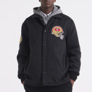 San Francisco 49ers Heather Black Coaches Wool Jacket
