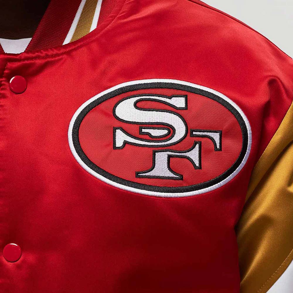San Francisco 49ers Heavyweight Red Satin Jacket - Image 4