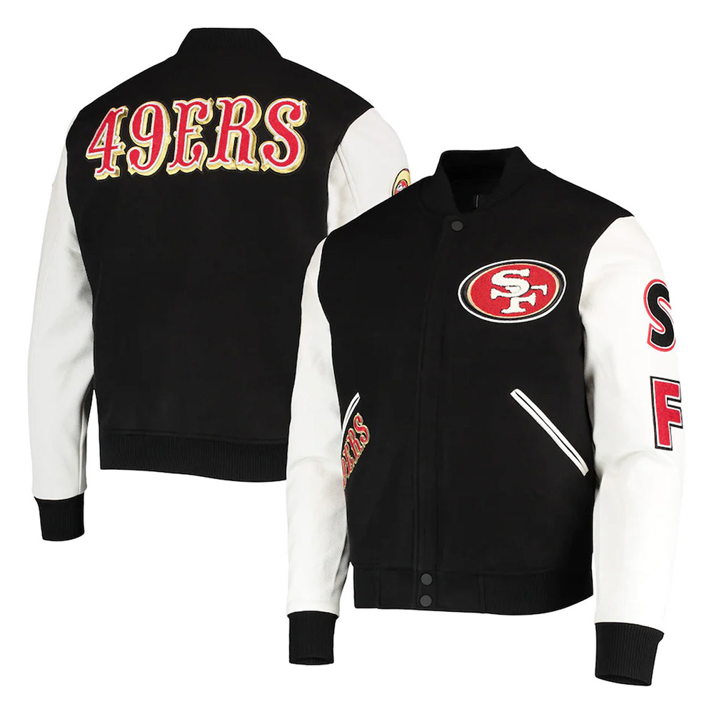 San Francisco 49ers Logo Letterman Jacket - Image 6