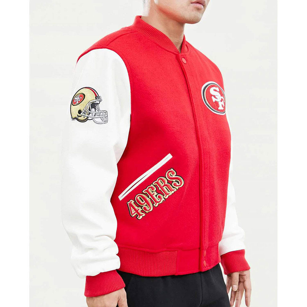 San Francisco 49ers Logo Letterman Jacket - Image 5