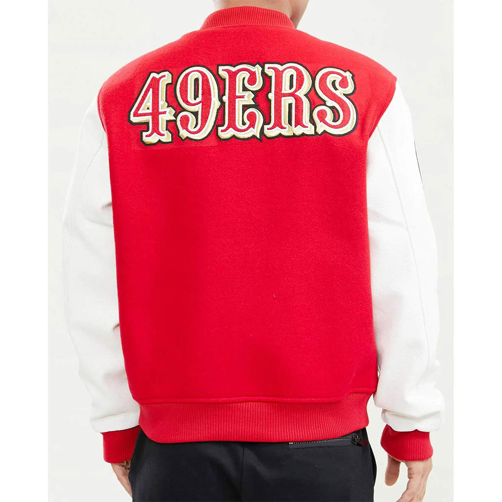 San Francisco 49ers Logo Letterman Jacket - Image 3