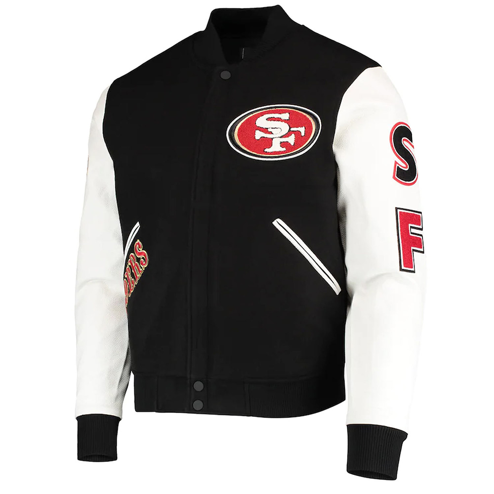 San Francisco 49ers Logo Letterman Jacket - Image 2