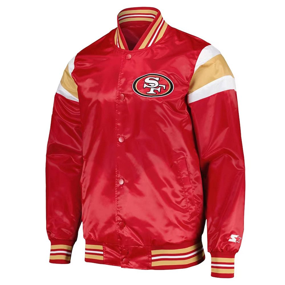 San Francisco 49ers Midweight Red Satin Jacket