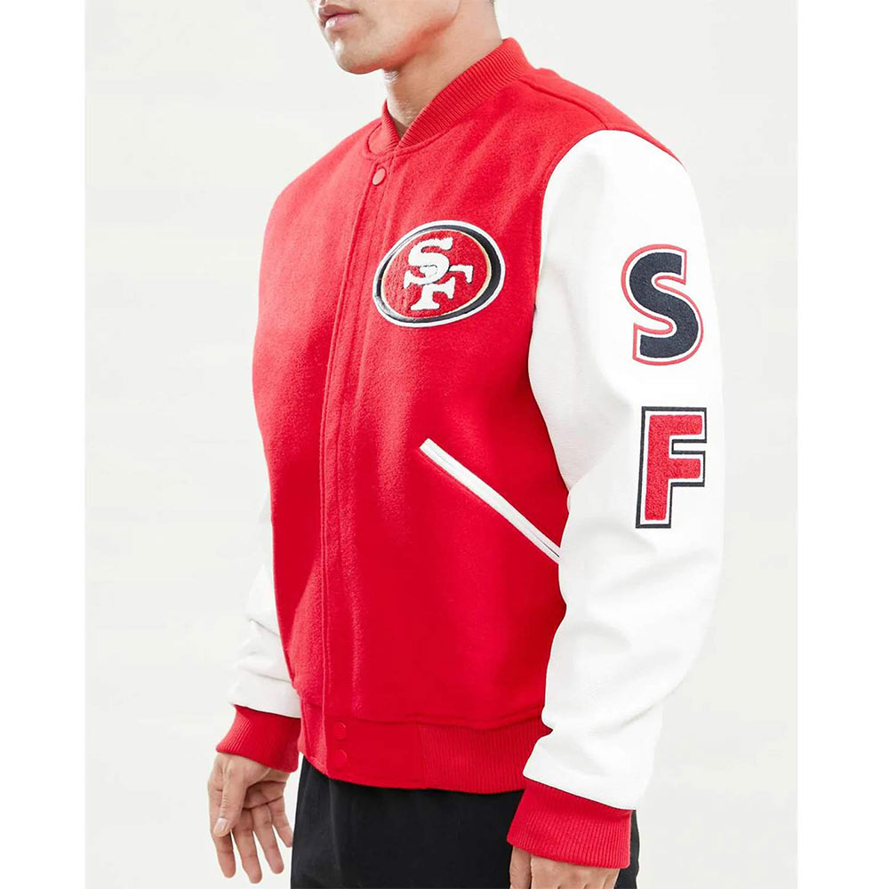 San Francisco 49ers Logo Letterman Jacket - Image 7