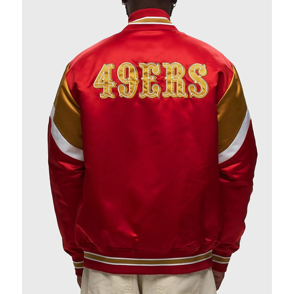 San Francisco 49ers Heavyweight Red Satin Jacket - Image 3