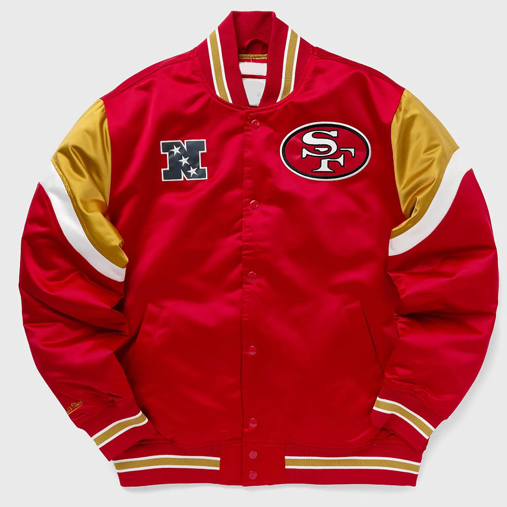 San Francisco 49ers Heavyweight Red Satin Jacket