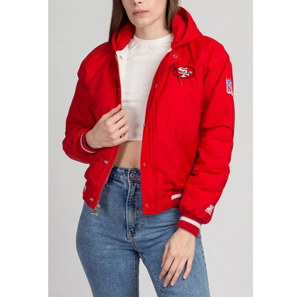 San Francisco 49ers Cropped Hooded Jacket - Image 4