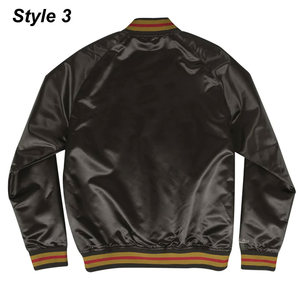 San Francisco 49ers Lightweight Black Satin Jacket - Image 4