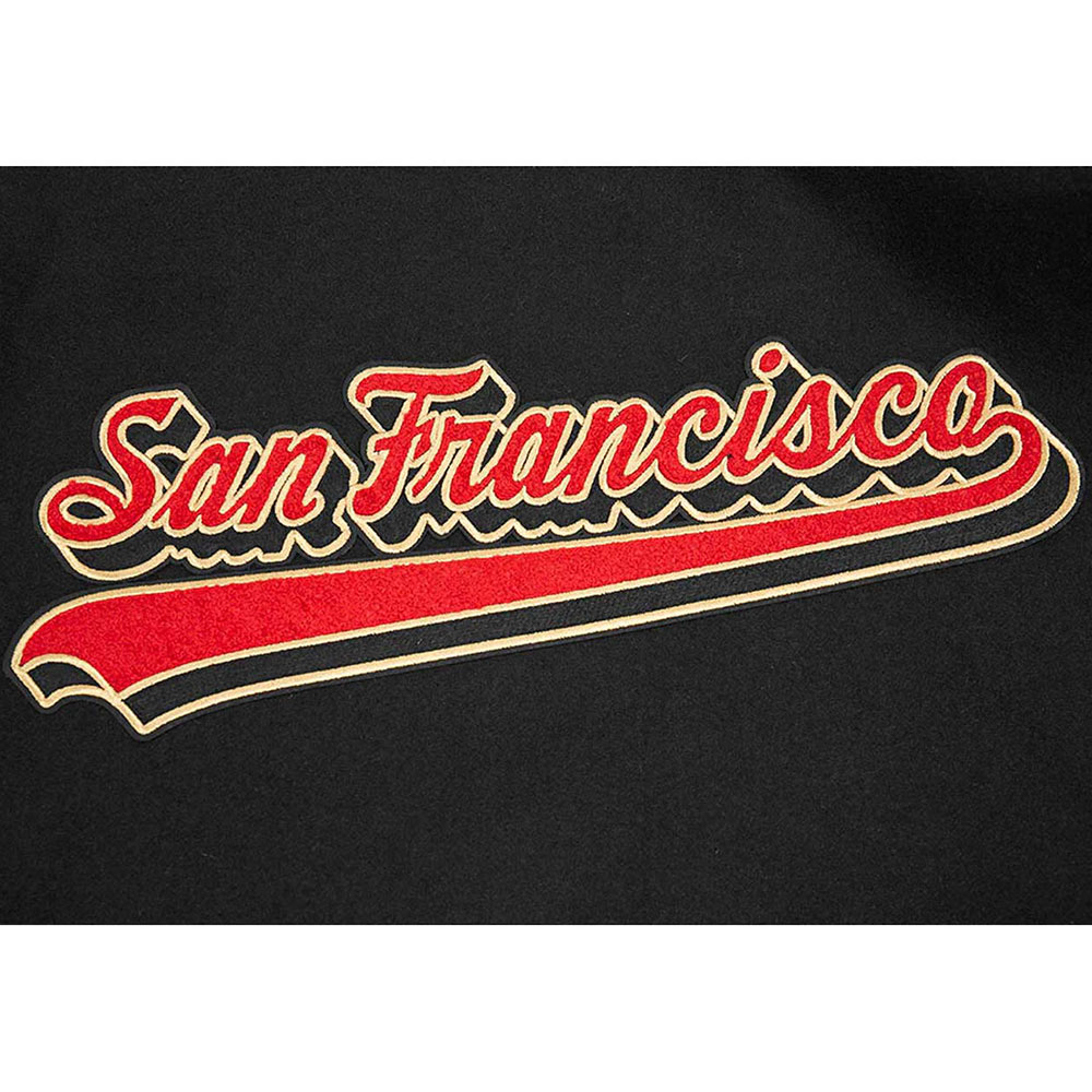 San Francisco 49ers Script Tail Classic Rib Varsity Jacket - Image 5